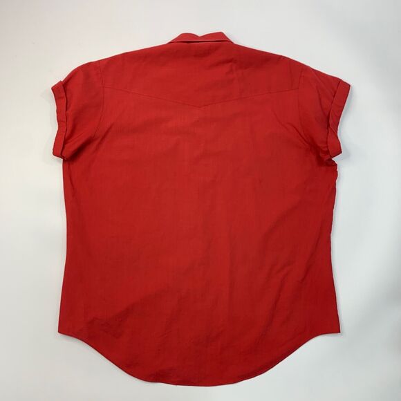 Vintage Ely Cattleman Shirt Mens 18 Pearl Snap Buttons Western Rolled Cap Sleeve - Picture 6 of 10